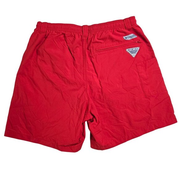 Columbia‎ PFG Backcast III Water Shorts Mens Small Red Mesh Liner SPF Fishing - Picture 2 of 12